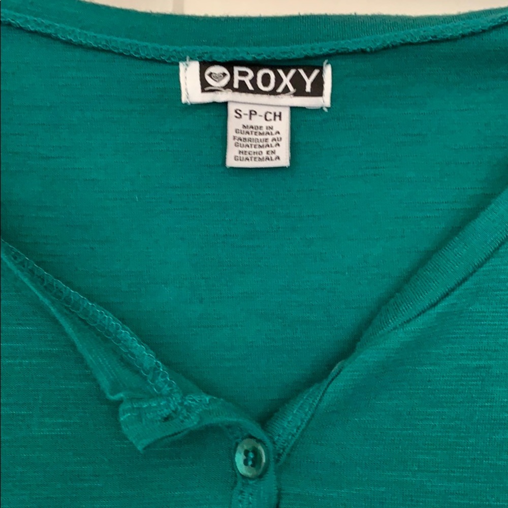 Green Roxy Top Size Small - Picture 2 of 3